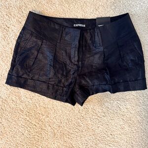 Express Women's Shimmering Black High Waist Shorts